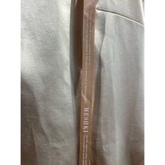 MESHKI Champagne Satin Gown XXS NWT Elegant Formal Dress with Slit - Picture 12 of 16